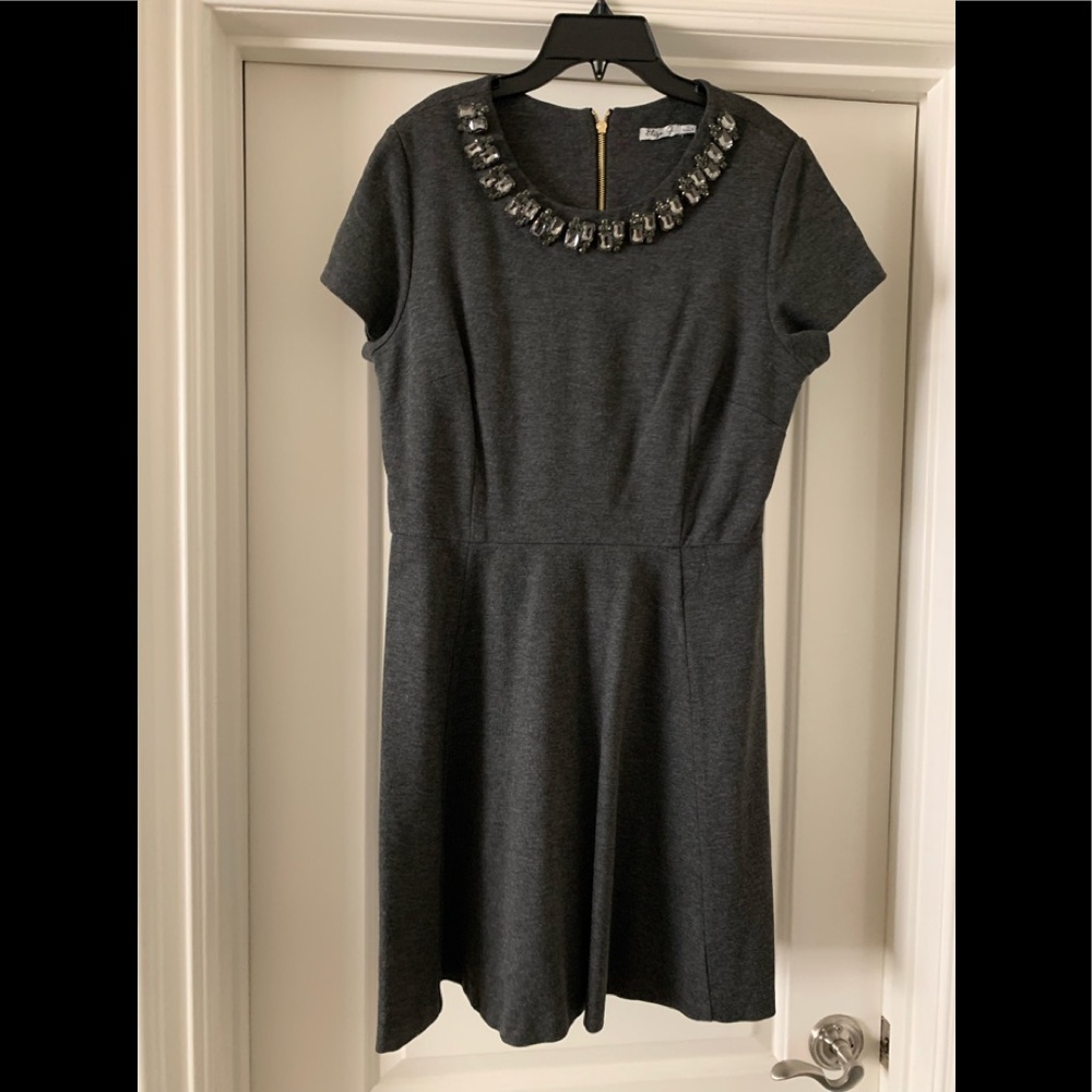 Beaded neckline A line Dress